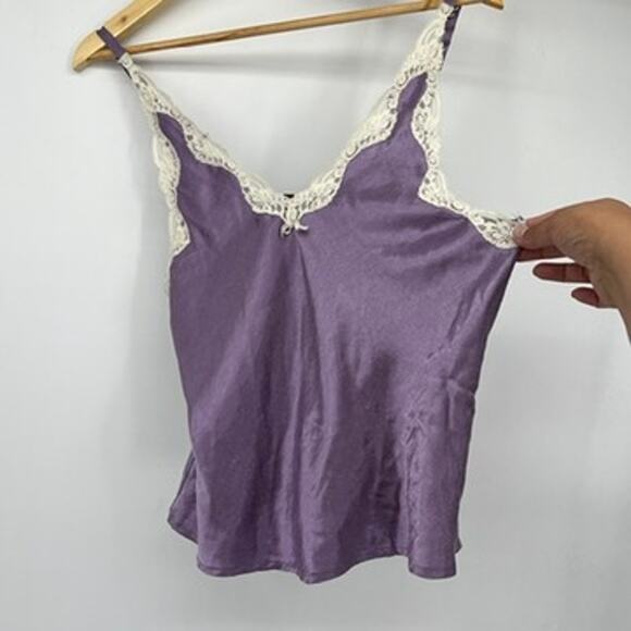 Inner Self Satin Lace Slip Top Purple Satin Women’s S Vintage 90s - Picture 5 of 7